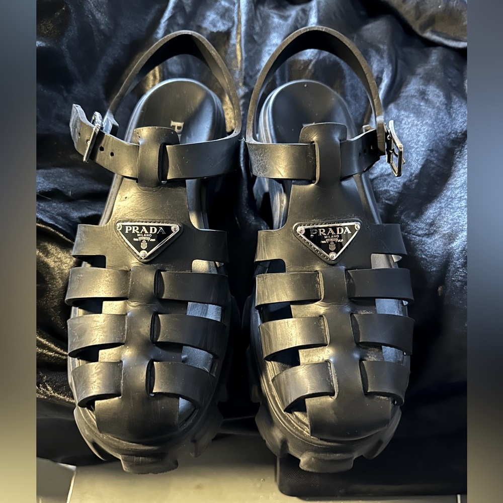 Authentic Prada Rubber Gladiator Sandals